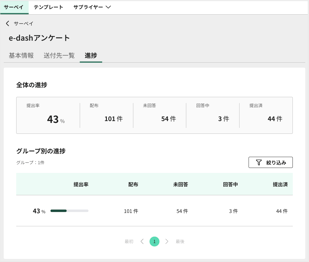 サーベイ全体の進捗サマリを確認する3